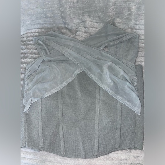 ZARA blueish grey corset top - Picture 1 of 5